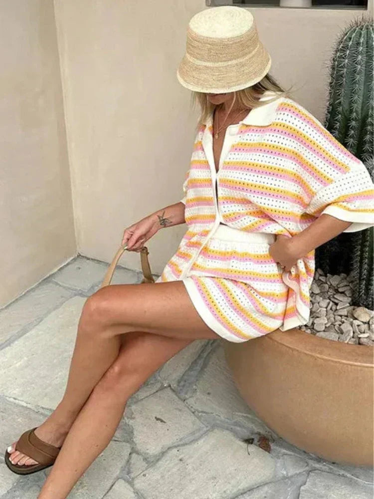 By Esther™ | Striped Linen Summer Set