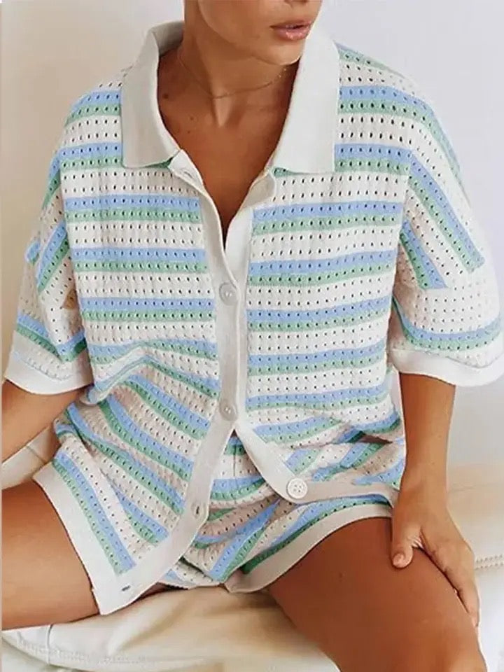 By Esther™ | Striped Linen Summer Set