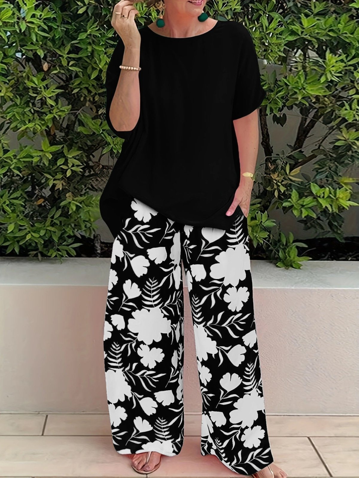 By Esther™ | Floral Trousers Pants Set