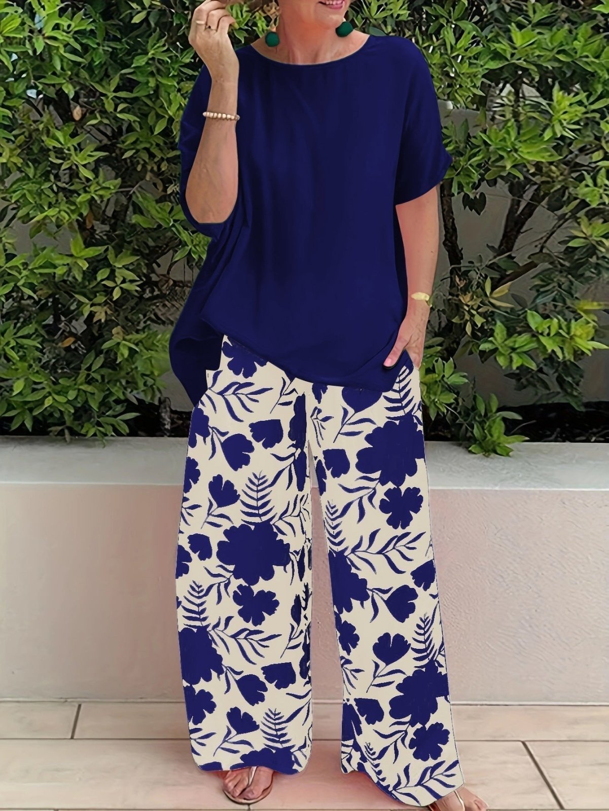 By Esther™ | Floral Trousers Pants Set