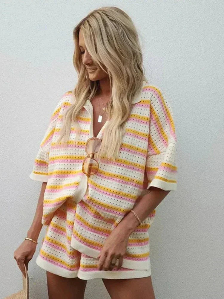 By Esther™ |  Striped Linen Summer Set