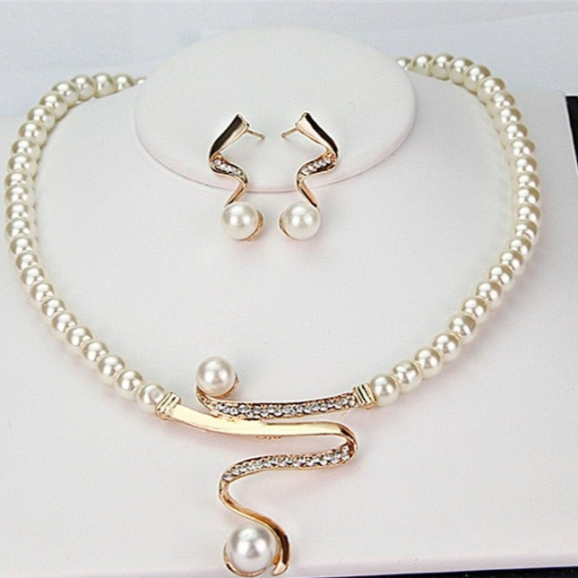 By Esther™ | Natural Pearl Necklace + Earrings Set