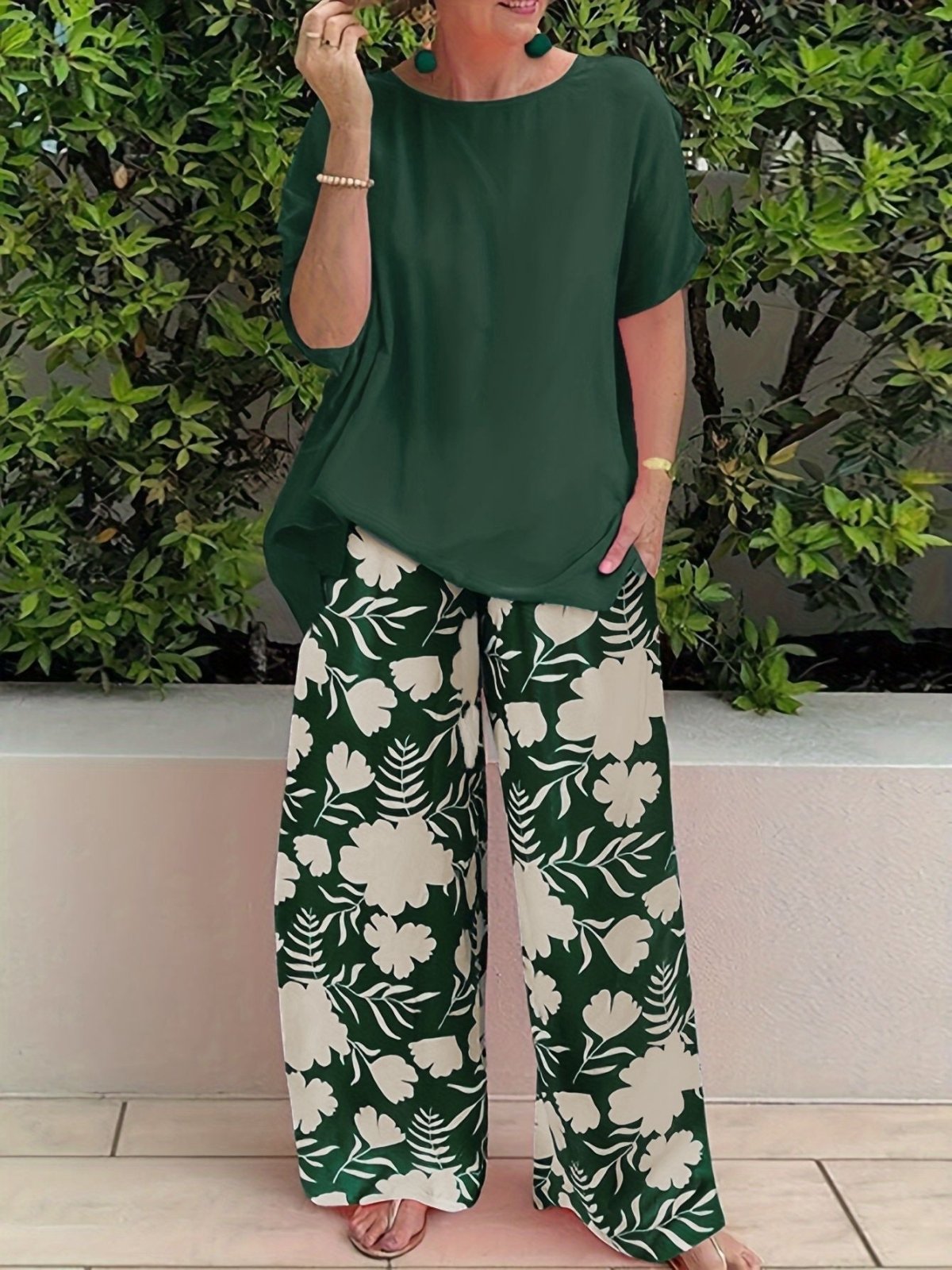 By Esther™ |  Floral Trousers Pants Set