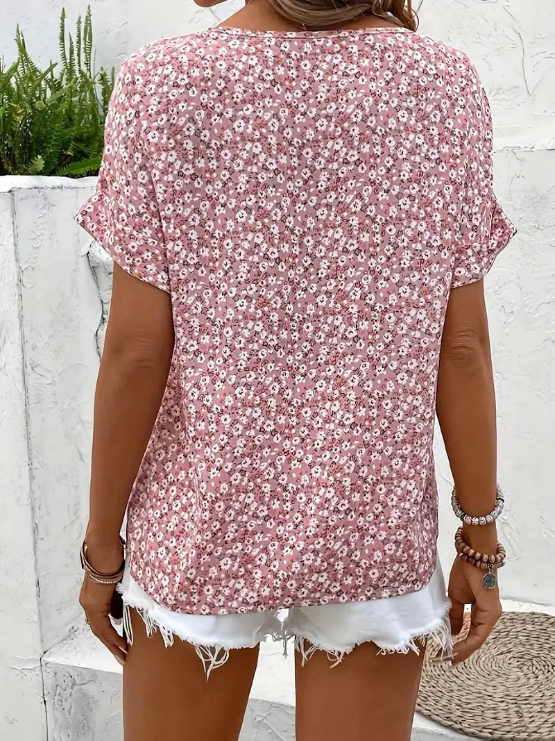 By Esther™ | Floral Button|Up Blouse