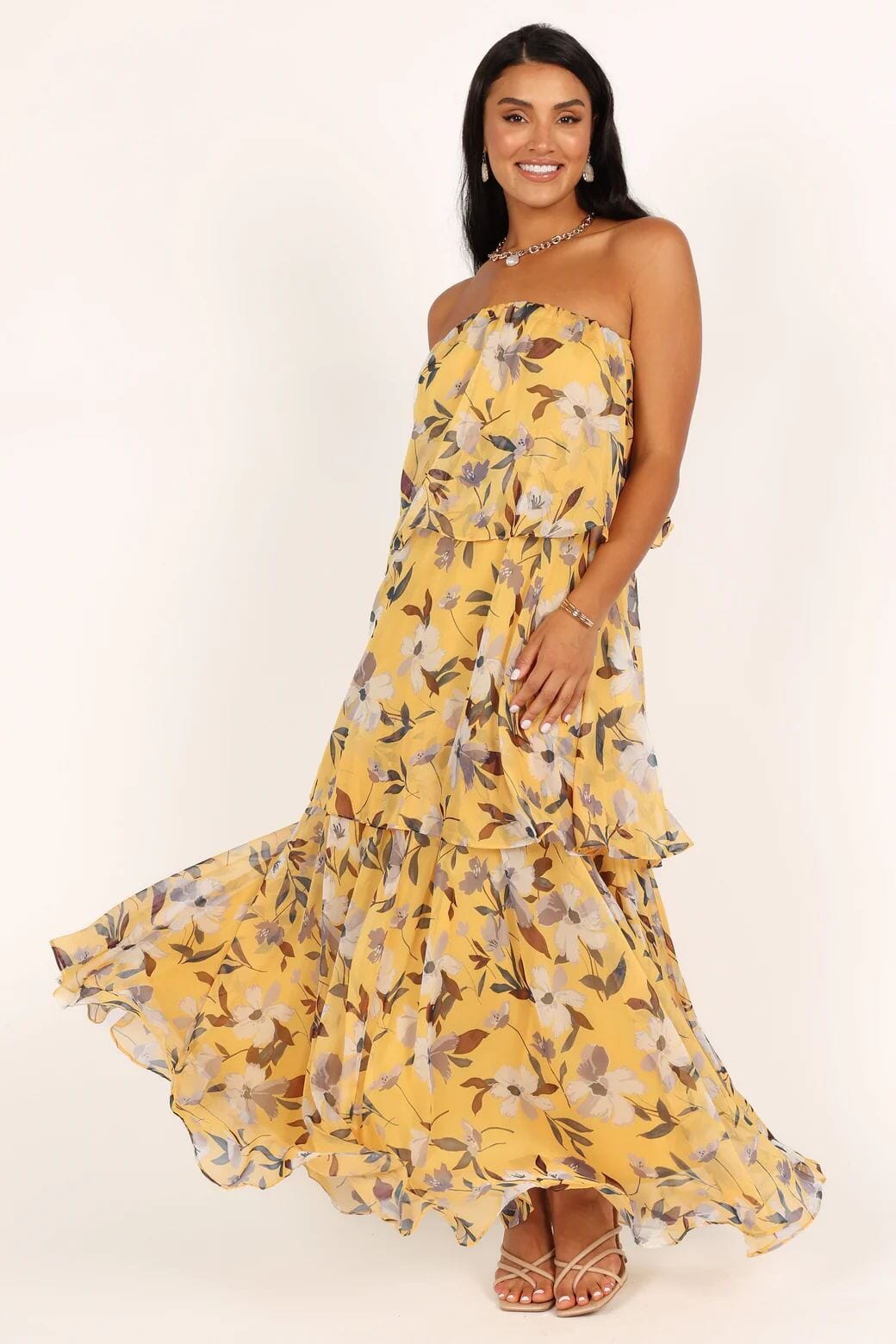 By Esther™ |  Layered Strapless Maxi Dress