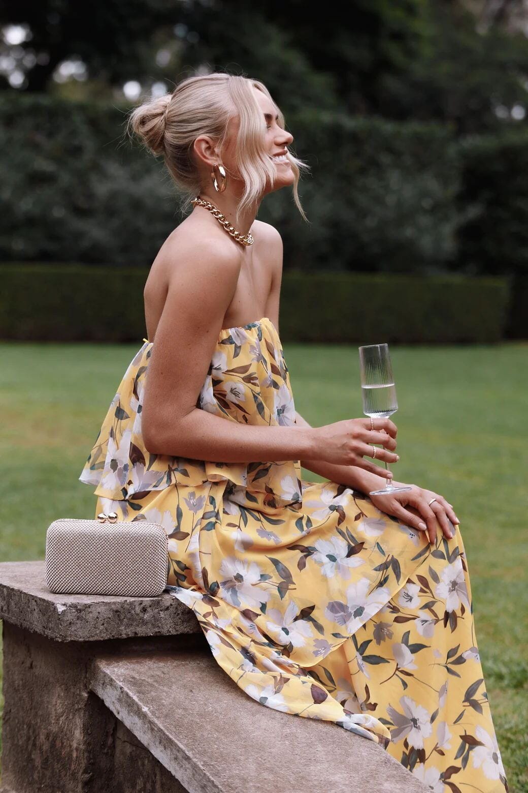 By Esther™ |  Layered Strapless Maxi Dress
