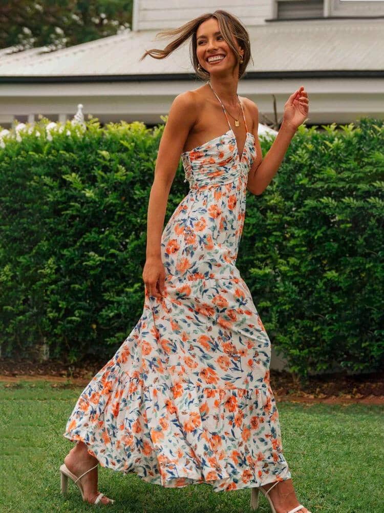 By Esther™ | Floral Haltermaxi Summer Dress